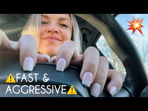 FAST & AGGRESSIVE ASMR | RANDOM LOFI TRIGGERS IN THE CAR 🚘