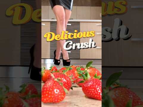 Wrapped Pea vs. Strawberries! High Heels Crushing Food! Oddly Satisfying! ASMR