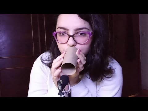 ASMR COM ROLO DE PAPEL - MOUTH SONDS, SUSSURROS, TUC TUC...