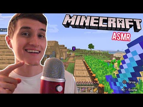 ASMR Minecraft Relaxing Gameplay (controller sounds + gum chewing)