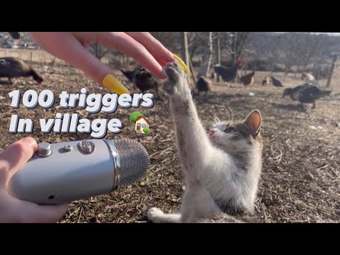 Asmr 100 triggers in village in 1 minute 🏡