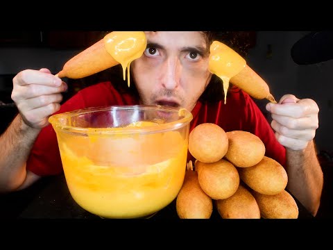 ASMR CHEESY CORN DOGS Mukbang *NO TALKING MESSY Eating Sounds * | Nomnomsammieboy