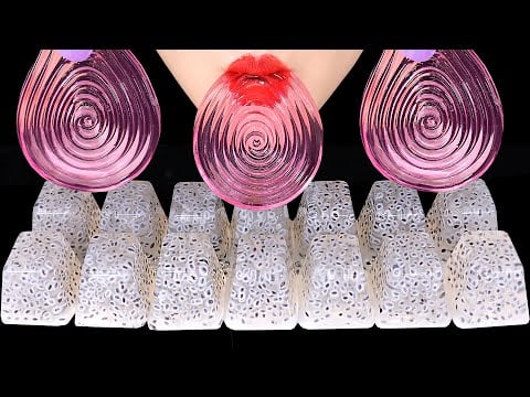 BASIL SEED JELLY ASMR FROG EGG JELLY ASMR KONJAC JELLY EATING ASMR