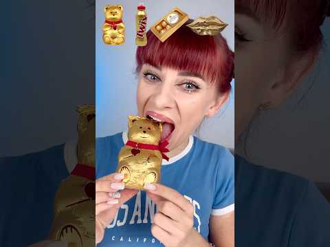 ASMR One Color Eating Gold Candy Mukbang #shorts