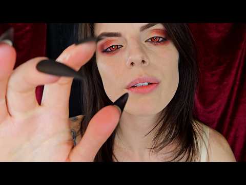 ASMR Lens Tapping | Long Pointy Fake Nails | Vampire Ballerina Rose