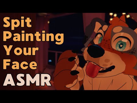 [Furry ASMR] Spit Painting Your Face! 💕 | VR Tingles | Ear Noms, Paw Movements, Mouth Sounds...