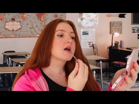 pov popular girl sits next to you in class | asmr roleplay