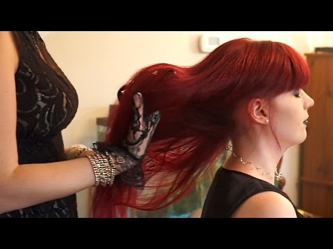 ♥ ASMR Scalp Massage & Hair Play ♥ - Binaural Whisper Goth Girl Cosplay