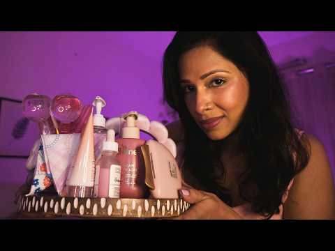 Pink Skincare Midnight Spa 💗 | Personal Attention ASMR + Layered Sounds