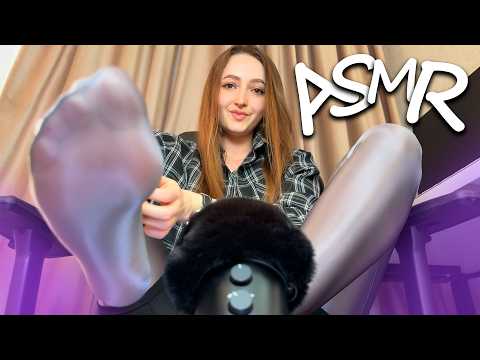 ASMR Body Triggers & Tingles | Tights Scratching | Feet on Mic ✨