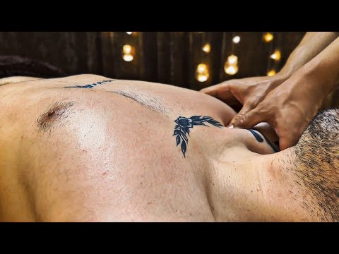 ASMR Bodybuilder Trainer Chest & Belly Massage / Relaxing Routine