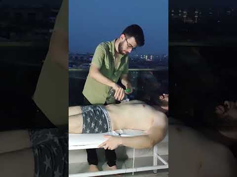 INCREDIBLE CHEST,ABDOMINAL AND ARM RELAXING MASSAGE - #shorts  #asmr #massage #satisfying #relaxing