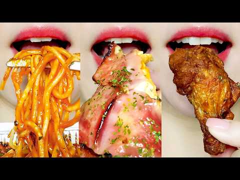 ASMR Super Loaded 4 Flavors Pizza & Fried Chicken MUKBANG 토핑 폭탄 피자 & 치킨 먹방 🍕🍗 Eating Sounds