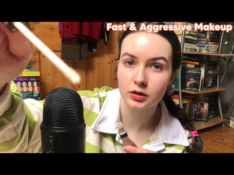 ASMR || 1 MINUTE FAST & AGGRESSIVE MAKEUP APPLICATION 💄