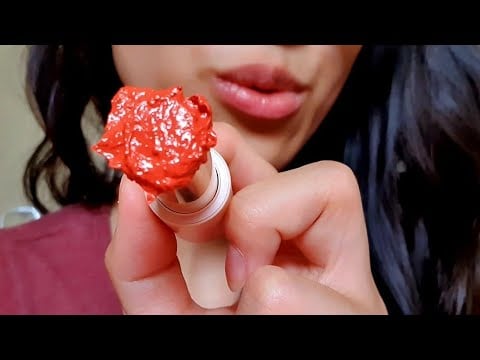 ASMR Applying Lipstick On You 💄 destroying  cosmetics, camera touching, makeup lipgloss application