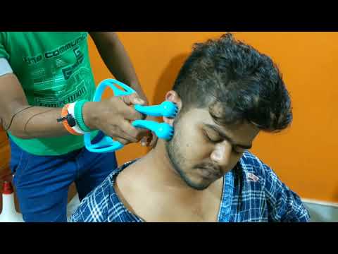 Neck & Shoulder pain relief Relaxing Head massage with Massage tool with Neck cracking asmr
