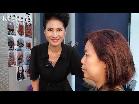 미용실 ASMR #새치커버  (적빛 황갈색)으로 생기있게~ Make it lively with strong (red brown)/Korean hair salon