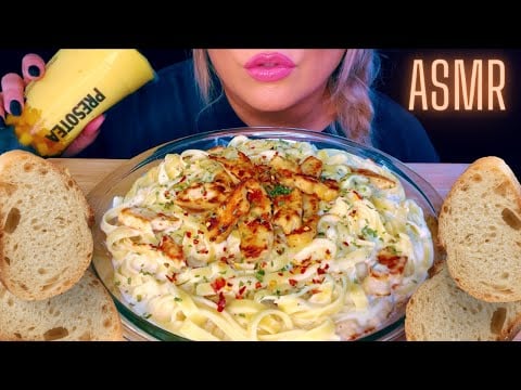 ASMR CREAMY CHICKEN FETTUCCINE ALFREDO MUKBANG 먹방 EATING SOUNDS | Mandy Foods ASMR