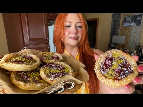 ASMR Baking Raspberry Pistachio Pastries 🥐 (Close Whispered Voiceover) 