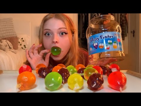 EATING BURSTING TIK TOK JELLIES ~ ASMR 🍓🍇🍏🍋🍊