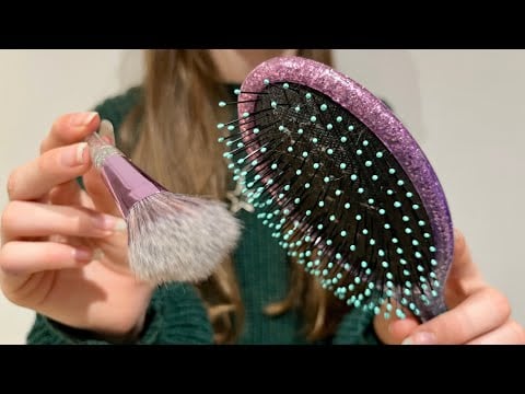 ASMR Brushing your hair + doing your makeup | actual camera touching | camera combing | lo-fi