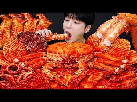 ASMR MUKBANG | 직접 만든 해물찜 대왕 킹크랩 문어 팽이 버섯 먹방 & 레시피  KING CRAB, OCTOPUS, SEAFOOD