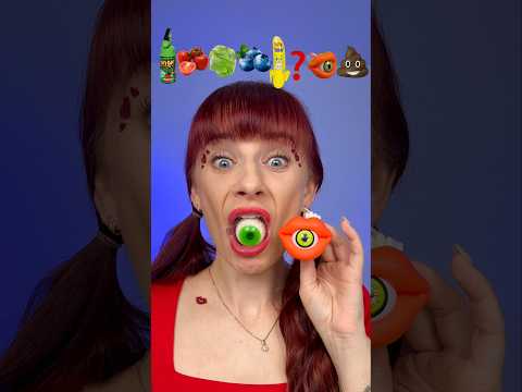 Emoji Eating Sour Gummy Candy Eyeballs Mukbang #shorts