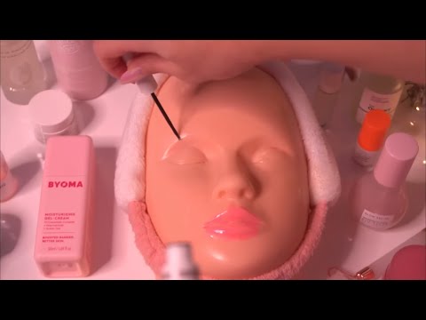 ASMR - Skincare on Mannequin (Layered Sounds) #asmr #skincare