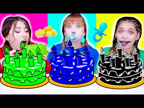 ASMR One Color Cake Challenge | Cake OR Food | Mukbang By LiLiBu