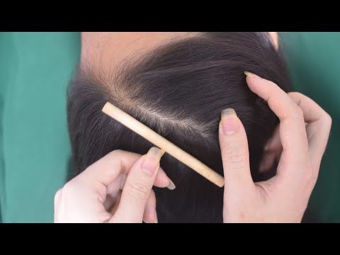 ASMR Hair Parting, Hair Play With Breathing Sounds, Relaxing For Stress Relief ( No Talking )