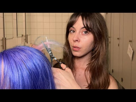 ASMR 3$ Haircuts in the school bathroom 💇‍♀️
