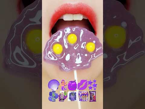 Purlpe Color Emoji Food Challenge Eating Sounds [ASMR MUKBANG]