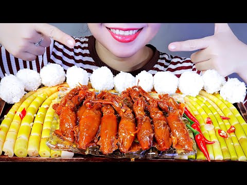 ASMR Squid braised in fish sauce and garlic and sour and spicy pickled bamboo shoots | LINH-ASMR