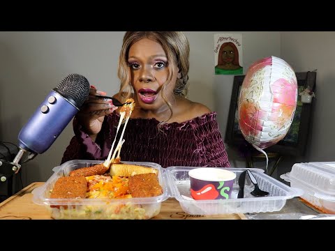 Mothers Day Dinner | Chilis Nashville Hot Mozzarella Sticks With Cajun Pasta ASMR Eating Sounds