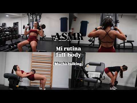 ASMR mi rutina FULL-BODY en el GYM💪🏼🏋🏼‍♀️| ASMR talking | Pandasmr