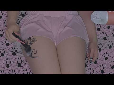 ASMR skin brushing w/layered mic brushing sounds