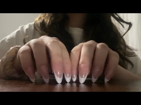 ASMR wood table tapping and scratching NO talking