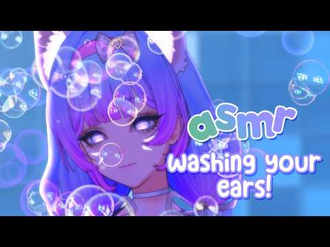 ASMR Washing Your Dirty Ears🧼Towel Rubs, Foaming Cleanser, Water Globes