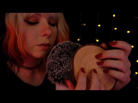 ASMR | gentle wood tapping, subtle tongue clicking & heavy summer rain - no talking