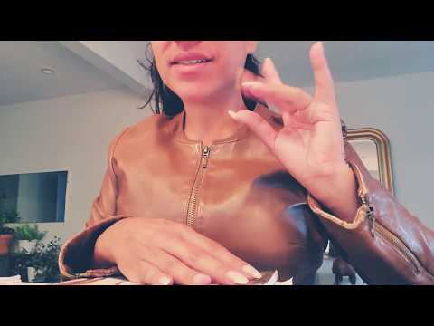 ASMR| Leather Jacket, Paper Sounds, Book Sounds, Flipping Pages, Light Gum Snapping. Papers&files.