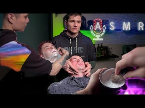 ASMR shave | бритье бритвой | звук бритья | горячее полотенце | Московский Барбершоп | Moscow Barber