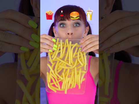 ASMR Jelly Burger, Soda Drink, Fries Mukbang #shorts