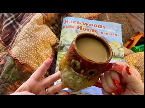 ASMR Cozy page turning~Backwoods Home Magazine! (No talking version) Water damaged crinkly paper!