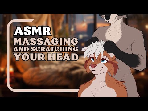 [Furry ASMR] Giving You a Relaxing Head Massage in a Pillow Fort | Roomate Roleplay, Ear Brushing...