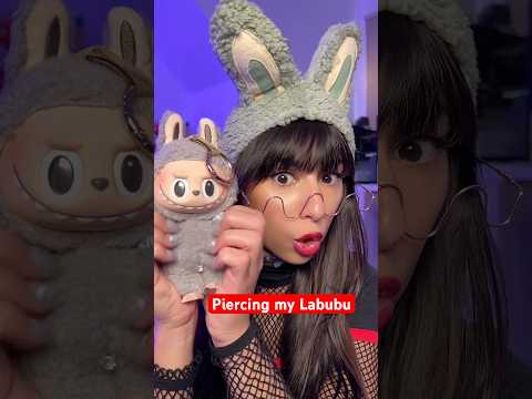 ASMR piercing my Labubu 😖 #asmr #comedy #shorts