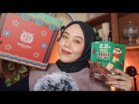 ASMR Cobain Snack dari Korea - Seoulbox 🍫 | Unboxing, Tapping, Scratching, Eating Sounds