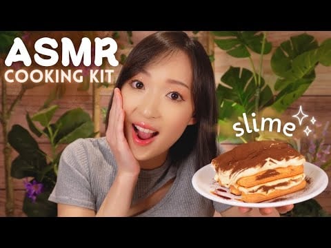 ASMR ☕️ On prépare un TIRAMISU avec... du SLIME 😳(Cooking Kit)👩🏼‍🍳✨