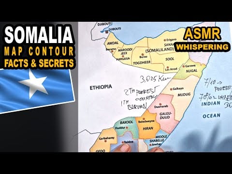 ASMR tracing SOMALIA map contour and provinces | Facts and secrets | soft spoken ASMR video