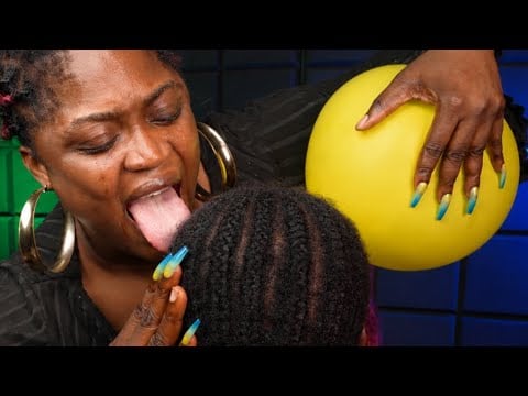 Asmr✨Long nails fake spit painting Scalp scratch massage on cornrrow , deep Scalp oiling 