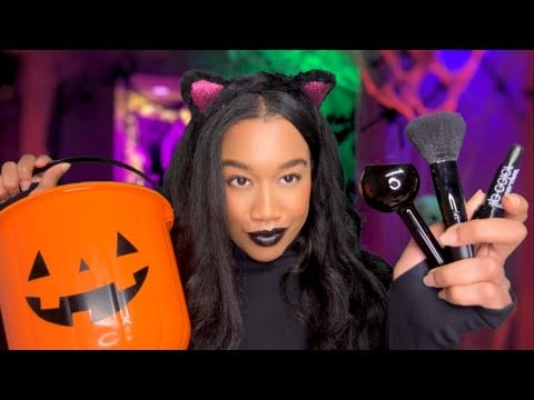 ASMR Girl At a Halloween Party Does Your Make-up *She’s Toxic af 💄👻 ASMR Make-up Application